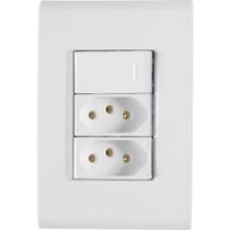 Conjunto 4x2 1 Interruptor 10 A 250 V e 2 Tomadas Tramontina