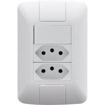 Conjunto 4x2 1 Interruptor 6 A 250 V e 2 Tomadas Tramontina