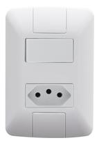 Conjunto 4x2 1 Interruptor 6a 250v 1 Tomada 2p+t Tramontina Cor Branco