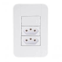 Conjunto 4x2 1 Interruptor Simples 10 A 250 V 2 Tomadas 2p+t 20 A 250 V Tramontina Tablet Conjunto 4x2 1 Interruptor Simples 10 A 250 V 2 Tomadas 2p+t 20 A 250 V Tramontina Tablet