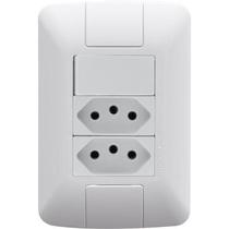 Conjunto 4x2 1 Interruptor Simples 2 Tomadas Tramontina
