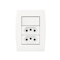 Conjunto 4x2 1 Interruptor Simples e 2 Tomadas 10A