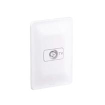 Conjunto 4x2 1 Módulo Antena Coaxial TV Branco ZEFFIA