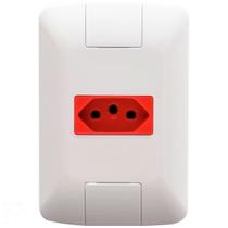 Conjunto 4X2 1 Tomada 2Pt Tramontina Aria 20 A 250V Vermelho