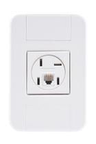 Conjunto 4X2 - 1 tomada de telefone 4P telebrás + RJ11 Conjunto 4X2 - 1 tomada de telefone 4P telebrás + RJ11