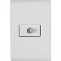 Conjunto 4x2 1 Tomada -sat Coaxial Tramontina Liz Branco