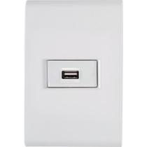 Conjunto 4x2 1 Tomada USB 1,5 A Bivolt Tramontina Liz Branco