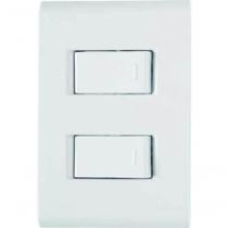 Conjunto 4x2 2 Interruptores Simples Tramontina Liz 10 A 250 V Branco Conjunto 4x2 2 Interruptores Simples Tramontina Liz 10 A 250 V Branco