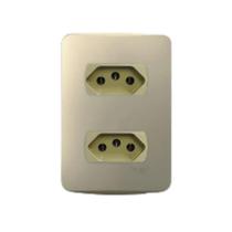 Conjunto 4X2 2 Módulo Tomada 20a Miluz Schneider Dourado