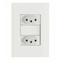 Conjunto 4x2 2 Tomadas 2p+t 10 A 250 V Tramontina Giz Branco Conjunto 4x2 2 Tomadas 2p+t 10 A 250 V Tramontina Giz Branco