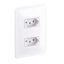 Conjunto 4x2 2 Tomadas 2P+T 10A 250V Branco ZEFFIA