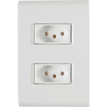 Conjunto 4X2 2 Tomadas 2P+T 20A 250V Liz 57170066 - TRAMONTINA Conjunto 4X2 2 Tomadas 2P+T 20A 250V Liz 57170066 - TRAMONTINA