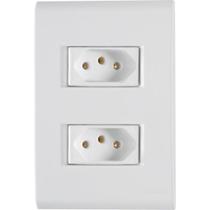Conjunto 4x2 2 Tomadas 2P+T Tramontina 10 A 250 V Liz Branco