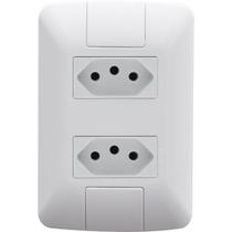 Conjunto 4x2 2 Tomadas 2P+T Tramontina Aria 10 A 250V Branco