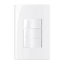 Conjunto 4x2 3 Interruptor Simples 10A 250V Branco SLEEK