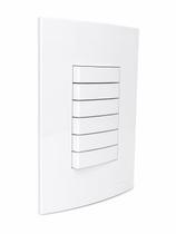 Conjunto 4x2 3 Interruptores Duplo Simples Sleek MarGirius Cor:Branco Conjunto 4x2 3 Interruptores Duplo Simples Sleek MarGirius Cor:Branco
