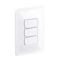 Conjunto 4x2 3 Interruptores Simples 10A 250V Branco ZEFFIA