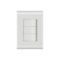 Conjunto 4x2 3 Interruptores Simples Liz Tramontina - Branco Conjunto 4x2 3 Interruptores Simples Liz Tramontina - Branco