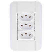 Conjunto 4X2 3 Tomadas 2P+T 10A 250V Tablet Branco