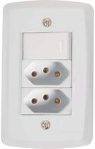Conjunto 4X2 C/1 Interruptor Simples Tramontina Lux2 Branco