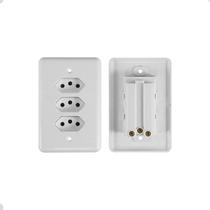 Conjunto 4x2 c/Placa 3 Tomadas 20A Branco Ilumi