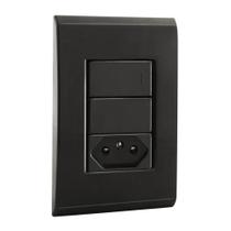 Conjunto 4x2 Com 1 Interruptor 1 Tomada 2P+T 10A 250V Tramontina Liz Grafite