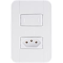 Conjunto 4x2 Com 1 Interruptor Paralelo 10 A 250 V E 1 Tomada 2p+t 10 A 250 V Tablet Bran
