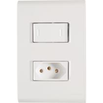 Conjunto 4x2 com 1 Interruptor Paralelo 10 A 250 V e 1 Tomada 2P+T 10 A 250 V Tramontina Liz Branco
