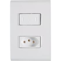 Conjunto 4x2 Com 1 Interruptor Paralelo 10 A 250 V E 1 Tomada 2p+t 20 A 250 V Liz Branco