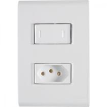 Conjunto 4x2 com 1 Interruptor Paralelo 10 A 250 V e 1 Tomada 2P+T 20 A 250 V Tramontina Liz Branco