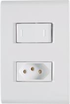 Conjunto 4x2 com 1 Interruptor Paralelo 10 A 250 V e 1 Tomada 2P+T 20 A 250 V Tramontina Liz Branco