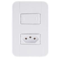 Conjunto 4x2 com 1 Interruptor Paralelo 10 A 250 V e 1 Tomada 2P+T 20 A 250 V Tramontina Tablet Branco