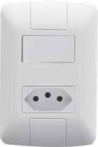 Conjunto 4x2 com 1 Interruptor Paralelo 6 A 250 V e 1 Tomada 2P+T 20 A 250 V Tramontina Aria Branco