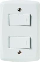 Conjunto 4x2 com 1 Interruptor Simples 10 A 250 V e 1 Interruptor Paralelo 10 A 250 V Tramontina Lux
