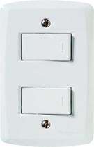 Conjunto 4x2 com 1 Interruptor Simples 10 A 250 V e 1 Interruptor Paralelo 10 A 250 V Tramontina Lux2 Branco Conjunto 4x2 com 1 Interruptor Simples 10 A 250 V e 1 Interruptor Paralelo 10 A 250 V Tramontina Lux2 Branco