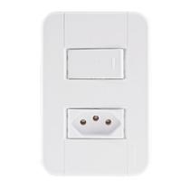 Conjunto 4x2 Com 1 Interruptor Simples 10 A 250 V E 1 Tomada 2p+t 10 A 250 V Tablet Bran