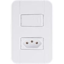 Conjunto 4x2 Com 1 Interruptor Simples 10 A 250 V E 1 Tomada 2p+t 10 A 250 V Tablet Branc