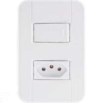 Conjunto 4x2 Com 1 Interruptor Simples 10 A 250 V E 1 Tomada 2p+t 20 A 250 V Tablet Branc