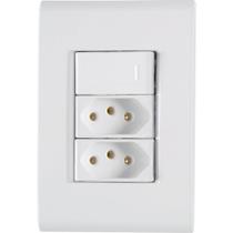 Conjunto 4x2 com 1 Interruptor Simples 10 A 250 V e 2 Tomadas 2P+T 20 A 250 V Tramontina Liz Branco