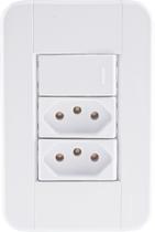 Conjunto 4x2 com 1 Interruptor Simples 10 A 250 V e 2 Tomadas 2P+T 20 A 250 V Tramontina Tablet Bran
