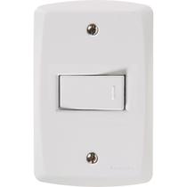 Conjunto 4x2 Com 1 Interruptor Simples 10 A 250 V Horizontal Tramontina Lux2 Branco Tramontina