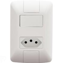 Conjunto 4x2 Com 1 Interruptor Simples 6 A 250 V E 1 Tomada 2p+t 20 A 250 V Aria Branco