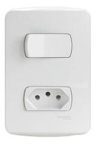 Conjunto 4x2 Com 1 Interruptor Simples E 1 Tomada 10A Steck S3B69030 Original Placa Espelho Embutir Conjunto 4x2 Com 1 Interruptor Simples E 1 Tomada 10A Steck S3B69030 Original Placa Espelho Embutir