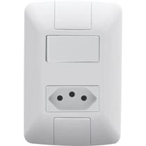 Conjunto 4x2 Com 1 Interruptor Simples E 1 Tomada 2p+T 10a Tramontina Aria