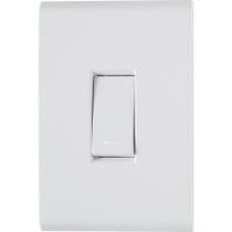 Conjunto 4x2 com 1 Interruptor Simples Liz 10a 250v Branco - Tramontina Conjunto 4x2 com 1 Interruptor Simples Liz 10a 250v Branco - Tramontina