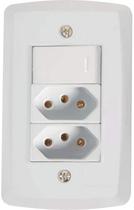 Conjunto 4X2 Com 1 Interruptor Tramontina Lux2 Branco