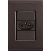 Conjunto 4x2 com 1 Tomada 2P+T 10 A 250 V Tramontina Liz Grafite Conjunto 4x2 com 1 Tomada 2P+T 10 A 250 V Tramontina Liz Grafite