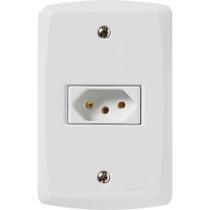 Conjunto 4x2 com 1 Tomada 2P T 10 A 250 V Tramontina Lux2 Branco 120 unidades Conjunto 4x2 com 1 Tomada 2P T 10 A 250 V Tramontina Lux2 Branco 120 unidades