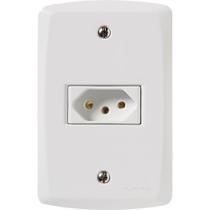 Conjunto 4x2 Com 1 Tomada 2p T 10 A 250 V Tramontina Lux2 Branco 120 Unidades Conjunto 4x2 Com 1 Tomada 2p T 10 A 250 V Tramontina Lux2 Branco 120 Unidades