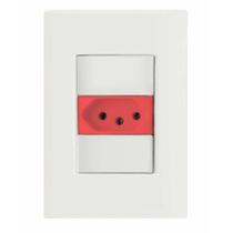 Conjunto 4x2 Com 1 Tomada 2p+t 20 A 250 V Tramontina Giz Vermelho E Branco Tramontina
